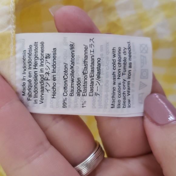 J Crew classic yellow check gingham airy, lightweight long sleeve button up. - Picture 6 of 7